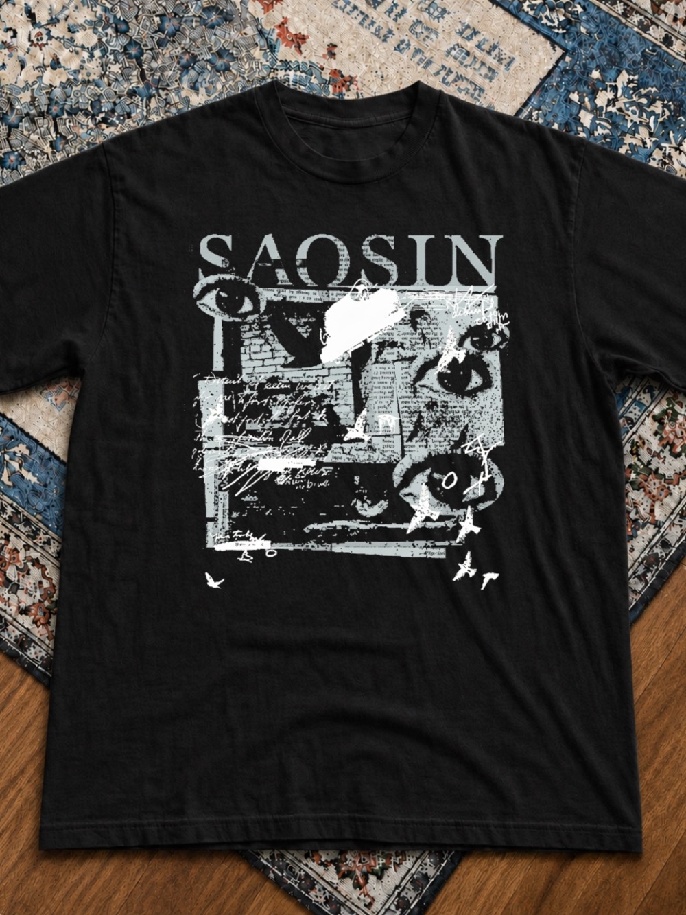 Gildan Black Graphic Saosin Tee with White Print